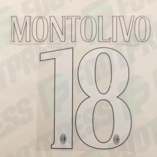 Official Nameset - Ac Milan, Montolivo, 2015/2016, Away, White