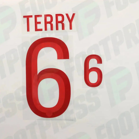 Flocado Oficial - Inglaterra, Terry, Eurocopa 2012, Local, Rojo,