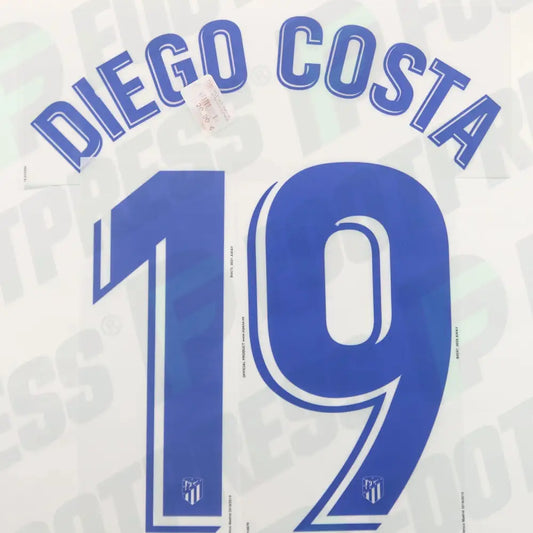 Flocado Oficial - Atlético de Madrid, Diego Costa, 2018/2019, Visitante, Azul