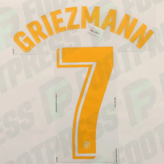 Flocado Oficial - Atlético Madrid, Griezmann, 2018/2019, Tercera, Naranja