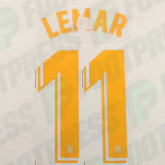 Flocado Oficial - Atlético Madrid, Lemar, 2018/2019, Tercera, Naranja