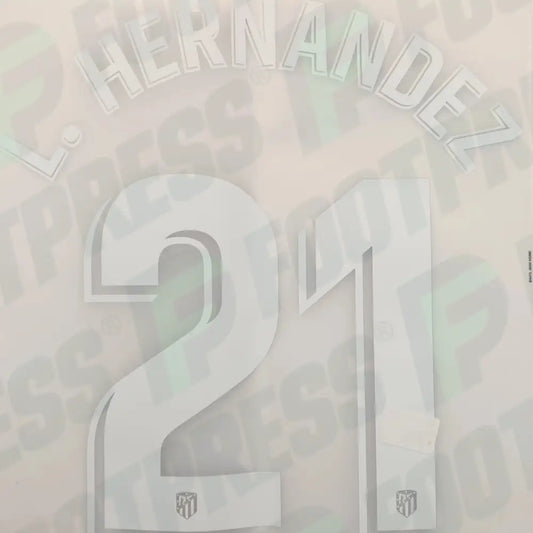 Flocado Oficial - Atlético de Madrid, Lucas Hernandez, 2018/2019, Local, Blanco