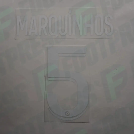 Flocado Oficial - Paris Saint-Germain, Marquinhos, 2022/2023, Local Ligue 1, Blanco (PSG)