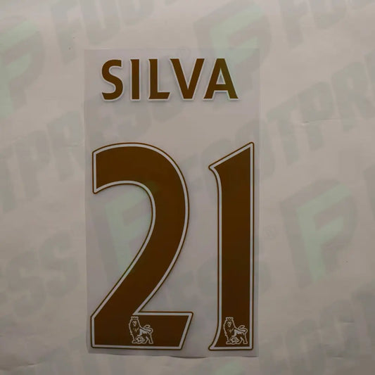 Flocado oficial - Manchester City, David Silva, 2013/2015, Visitante, Oro
