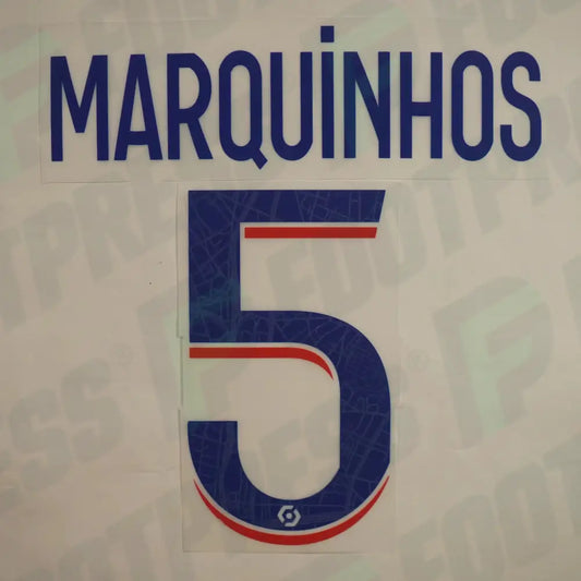 Flocado Oficial - Paris Saint-Germain, Marquinhos, 2022/2023, Tercera, Azul/Rojo (PSG)