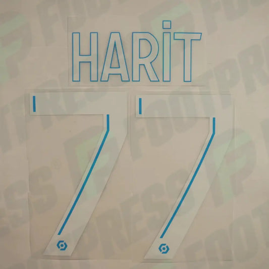 Flocado Oficial - Olympique de Marseille, Harit, 2022/2023, Segunda, Blanco / Celeste (OM)