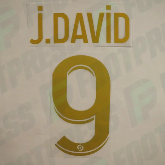 Flocado oficial - Lille OSC, J.David, 2022/2023, Tercera, Doré (LOSC)