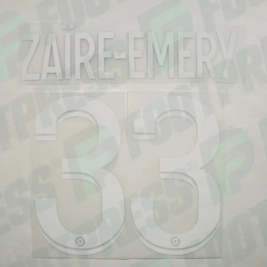 Official Nameset - Paris Saint-Germain, Zaire-Emery, 2022/2023, Home, White (PSG)