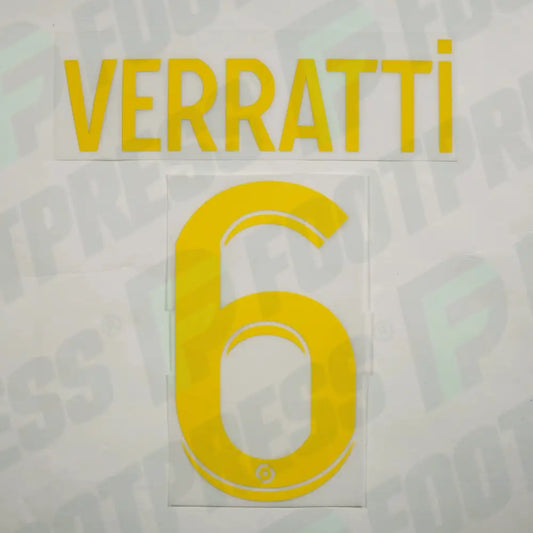 Flocage Officiel - Paris Saint-Germain, Verratti, 2022/2023, Fourth, Jaune (PSG)