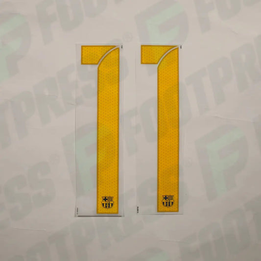 Flocado Oficial - FC Barcelona, ​​Números Grandes 11, 2015/2016, Local, Amarillo