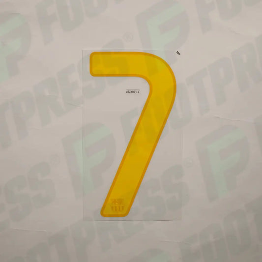Flocado Oficial - FC Barcelona, ​​Gran Número 7, 2011/2012, Local, Amarillo