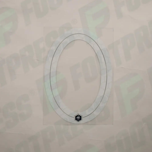 Flocado oficial - Francia 1 estrella, Número grande 0, 2018, Local, Blanco