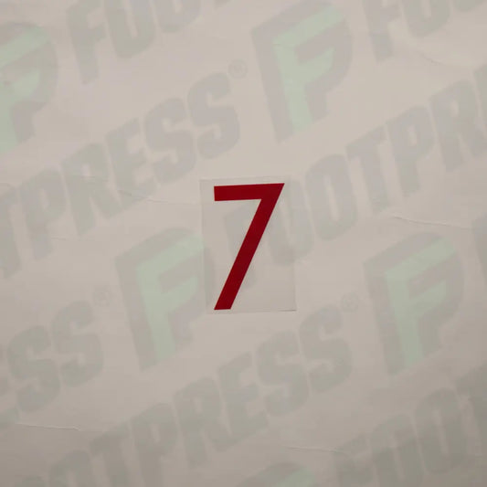 Flocado Oficial - Portugal, Pequeño Número 7, 2018, Visitante, Rojo