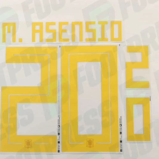 Flocado Oficial - España, Asensio, WC 2018, Local, Amarillo,