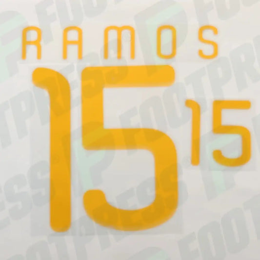 Flocado oficial - España, Sergio Ramos, WC 2010, Local, Naranja,