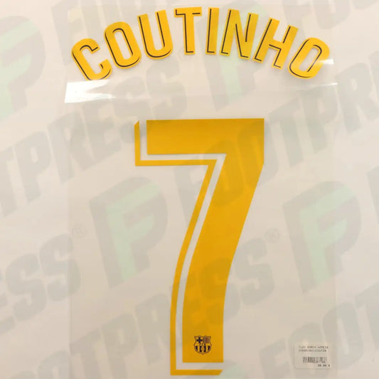 Flocado Oficial - FC Barcelona, ​​​​Coutinho, 2018/2019, Local, Naranja