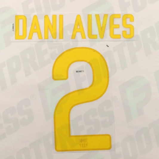 Flocado Oficial - FC Barcelona, ​​Dani Alves, 2011/2012, Local, Naranja