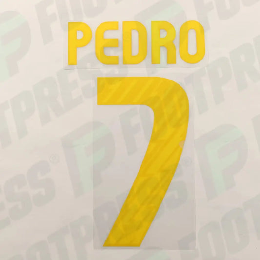 Flocado Oficial - FC Barcelona, ​​Pedro, 2010/2011, Local, Naranja