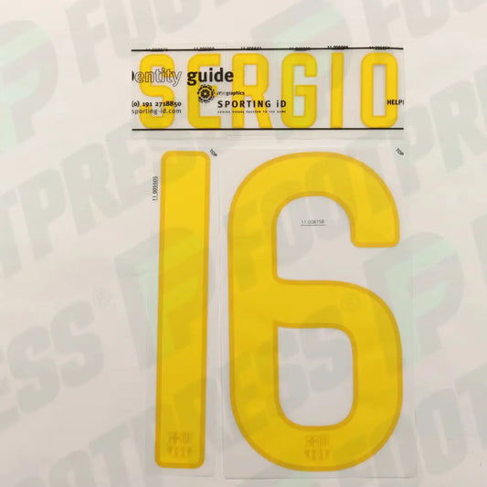 Flocado Oficial - FC Barcelona, ​​​​Sergio Busquets, 2011/2012, Local, Naranja