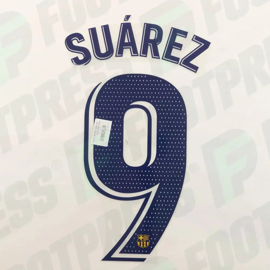 Flocado Oficial - FC Barcelona, ​​Suarez, 2019/2020, Segunda, Azul/Amarillo