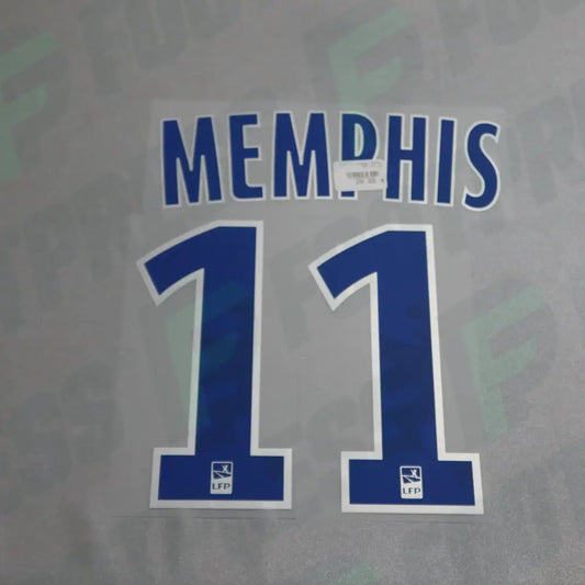Official Nameset - Olympique Lyonnais, Memphis, 2019/2020, Home, Blue (OL)