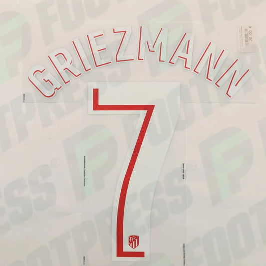 Flocado Oficial - Atlético Madrid,Griezmann,2017/2018,Casa,Blanco,