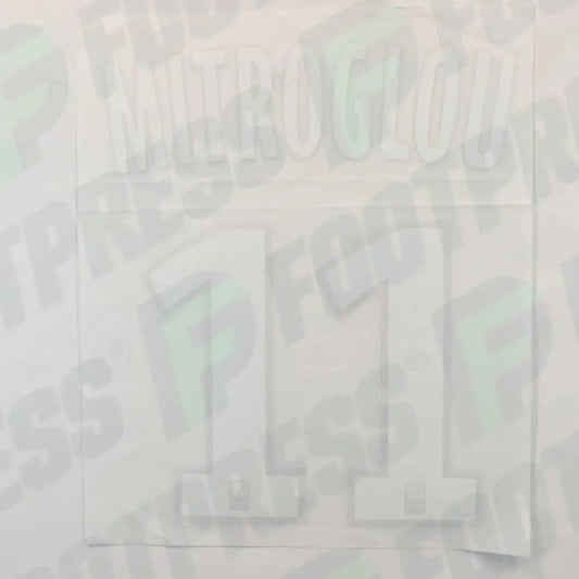 Flocado Oficial - Olympique de Marseille, Mitroglou, 2018/2019, Segunda, Azul/Oro, (OM)