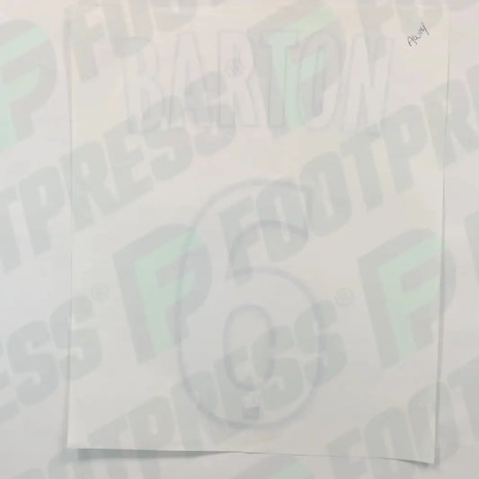 Flocado Oficial - Olympique de Marseille, Barton, 2012/2013, Local, Blanco/Azul Oscuro, (OM)