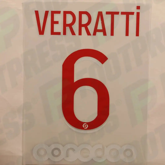 Flocage Officiel - Paris Saint-Germain, Verratti, 2020/2021, Home, Rouge/Blanc (PSG)