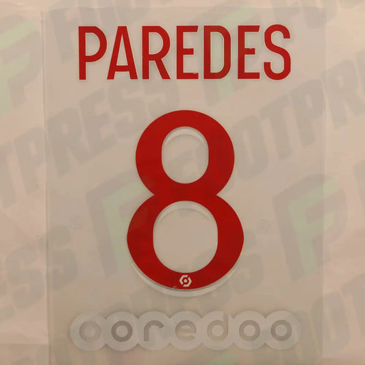 Flocado Oficial - Paris Saint-Germain, Paredes, 2020/2021, Local, Rojo/Blanco (PSG)