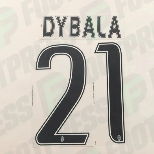 Flocado Oficial - Juventus Turin, Dybala, 2015/2016 2016/2017, Local/Visitante/Tercera, Negro