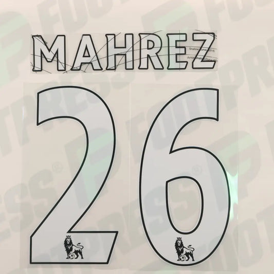 Official Nameset - Leicester, Mahrez, 2014/2017, Away, White