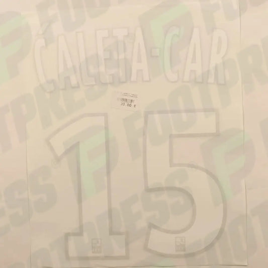 Flocado Oficial - Olympique de Marseille, Caleta-Car, 2018/2019, Segunda, Blanco/Oro (OM)