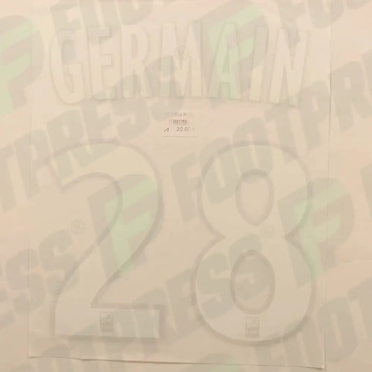 Flocado Oficial - Olympique de Marseille, Germain, 2018/2019, Visitante, Blanco/Oro (OM)