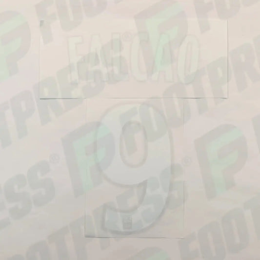 Flocado Oficial - AS Monaco, Falcao, 2017/2018, Local, Blanco/Oro