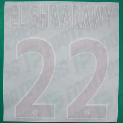 Flocage Officiel - AS Monaco, El Shaarawy, 2015/2016, Third, Rouge/Blanc