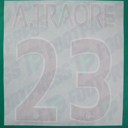 Flocage Officiel - AS Monaco, A.Traoré, 2015/2016, Third, Rouge/Blanc