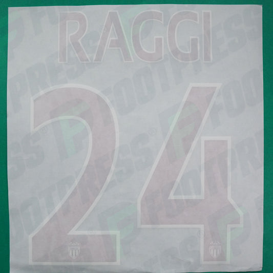 Flocage Officiel - AS Monaco, Raggi, 2015/2016, Third, Rouge/Blanc