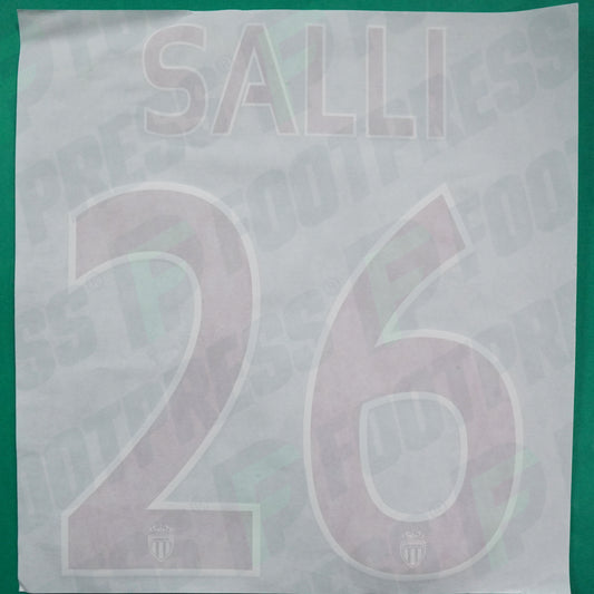 Flocage Officiel - AS Monaco, Salli, 2015/2016, Third, Rouge/Blanc