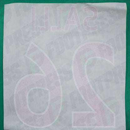Flocage Officiel - AS Monaco, Salli, 2015/2016, Third, Rouge/Blanc