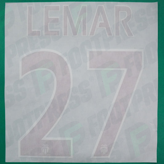 Flocage Officiel - AS Monaco, Lemar, 2015/2016, Third, Rouge/Blanc