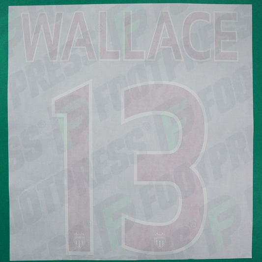 Flocage Officiel - AS Monaco, Wallace, 2015/2016, Third, Rouge/Blanc