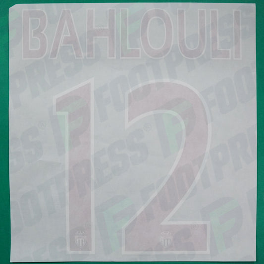 Flocage Officiel - AS Monaco, Bahlouli, 2015/2016, Third, Rouge/Blanc