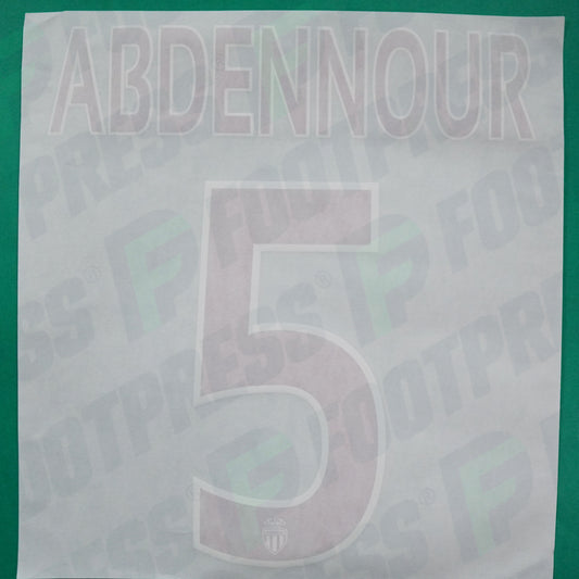 Flocage Officiel - AS Monaco, Abdennour, 2015/2016, Third, Rouge/Blanc