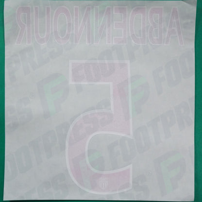 Flocage Officiel - AS Monaco, Abdennour, 2015/2016, Third, Rouge/Blanc