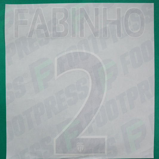 Flocage Officiel - AS Monaco, Fabinho, 2014/2015 /2015/2016, Home Europe Petit Logo, Noir/Blanc