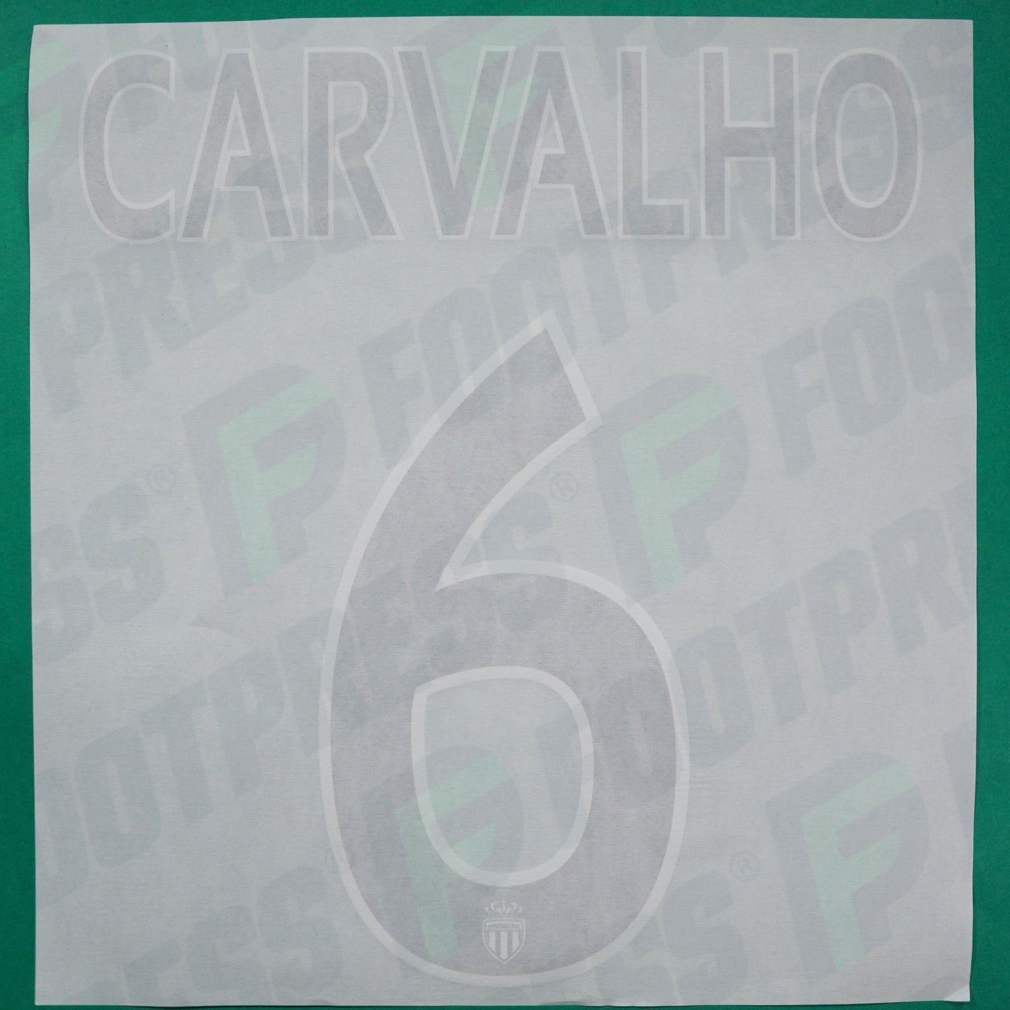 Flocage Officiel - AS Monaco, Carvalho, 2014/2015 /2015/2016, Home Europe Petit Logo, Noir/Blanc