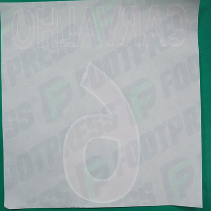 Flocage Officiel - AS Monaco, Carvalho, 2014/2015 /2015/2016, Home Europe Petit Logo, Noir/Blanc