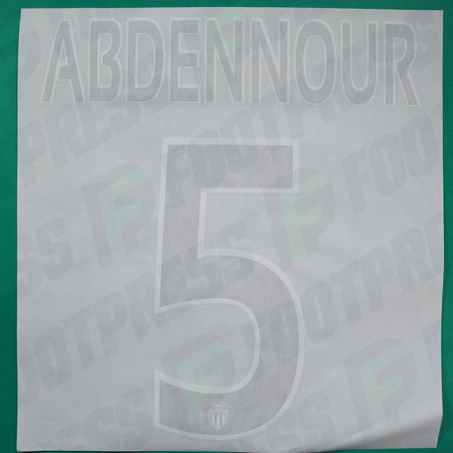 Flocage Officiel - AS Monaco, Abdennour, 2014/2015 /2015/2016, Home Europe Petit Logo, Noir/Blanc