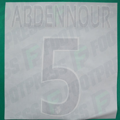 Flocage Officiel - AS Monaco, Abdennour, 2014/2015 /2015/2016, Home Europe Petit Logo, Noir/Blanc
